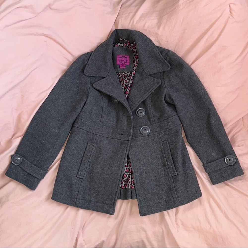 Girls size 6x grey wool peacoat